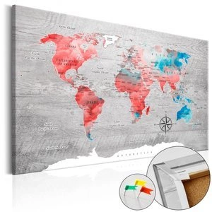 Obraz na korku - Czerwona wędrówka [Mapa korkowa]