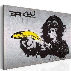 Obraz - Stój, bo małpa strzela! (Banksy)