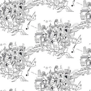 Tapeta do pokoju dziecka czarno biała wzór ładna