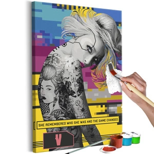 Obraz do samodzielnego malowania - Kobieta gracz