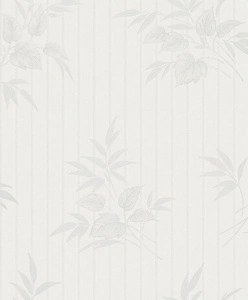 Tapeta winylowa pionowe paski i motyw roślinny