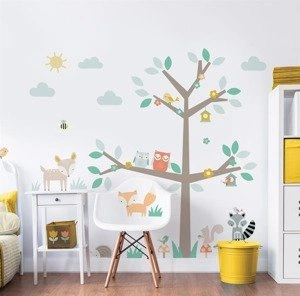 Zestaw naklejek ściennych Walltastic 44647 Drzewo i przyjaciele lasu