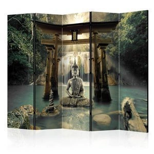 Parawan 5-częściowy - Uśmiech Buddy II [Room Dividers]