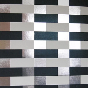 Tapeta ścienna Block navy / white / silver Erica Wakerly