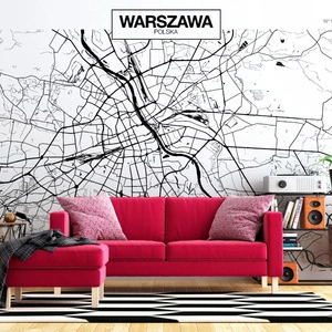 Fototapeta - Mapa Warszawy