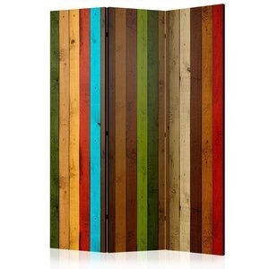 Parawan 3-częściowy - Drewniana tęcza [Room Dividers]