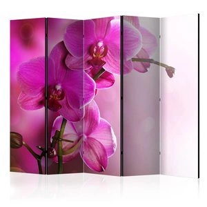 Parawan 5-częściowy - Różowa orchidea II [Room Dividers]