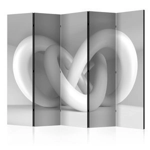 Parawan 5-częściowy - Biały splot II [Room Dividers]