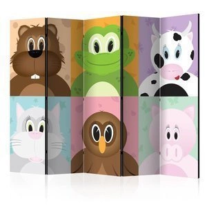 Parawan 5-częściowy - Pogodne zwierzątka II [Room Dividers]