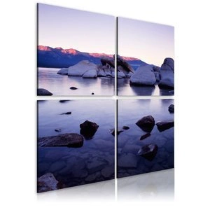 Obraz - Kamienisty brzeg alpejskiego jeziora