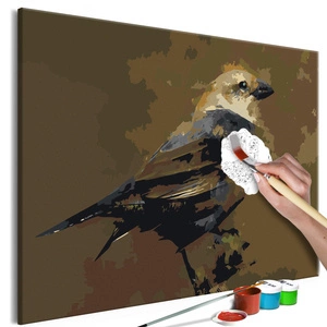 Obraz do samodzielnego malowania - Ptak na gałęzi