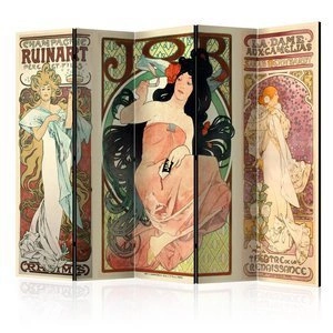 Parawan 5-częściowy - Alphonse Mucha. Kobiety II [Room Dividers]