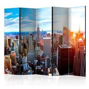 Parawan 5-częściowy - Wschód słońca nad Manhattanem II [Room Dividers]