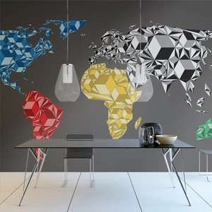 Fototapeta - Map of the World - colorful solids
