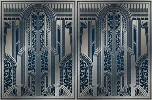 Fototapeta ścienna w stylu art deco niebieska V134-2