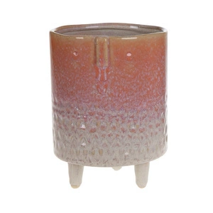 Ceramiczna doniczka pomarańczowa na nóżkach 38557-151