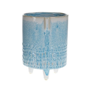 Ceramiczna doniczka niebieska na nóżkach 38555-713