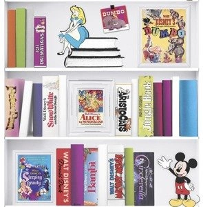 Tapeta dziecięca z motywem półek książki Disney