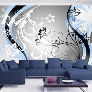 Fototapeta - Kwietne esy-floresy (niebieski)