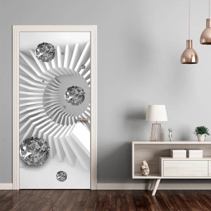 Fototapeta na drzwi - Tapeta na drzwi - Czarno-biała abstrakcja