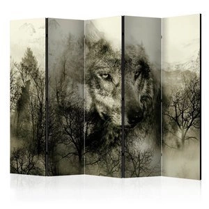 Parawan 5-częściowy - Drapieżnik z gór (beżowy) II [Room Dividers]