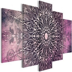 Obraz - Centrum (5-częściowy) szeroki różowy