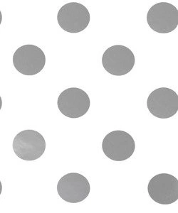 Biała tapeta dla dzieci w srebrne kropki grochy