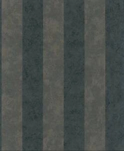 Tapeta grafitowo-brązowe pasy z efektem przetarć