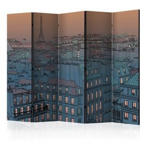 Parawan 5-częściowy - Dobry wieczór Paryżu II [Room Dividers]