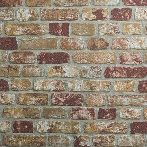 Tapeta czerwono-pomarańczowa cegła mur 3D z wypukłą fakturą