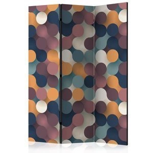 Parawan 3-częściowy - Kolorowe cząsteczki [Room Dividers]