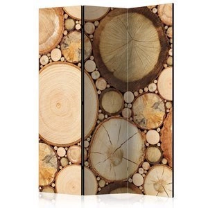 Parawan 3-częściowy - Słoje drewna [Room Dividers]