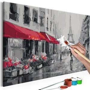 Obraz do samodzielnego malowania - Paryż skąpany w deszczu