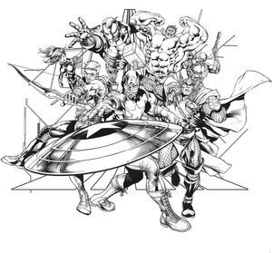 Fototapeta ścienna Avengers Black and White IADX6-066